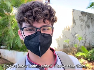 Amateur latin twink celebrating on a big dick bareback