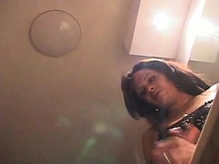 Brunette Tranny jerking in laborious dick in solo Webcam