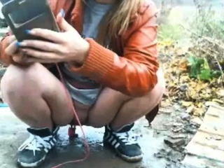 Busty Czech newbie fucks outside in public