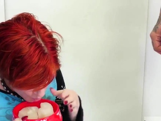 Excessive anal strapon Tiny Ava fellates on 47 spunk fountains