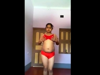 Scorching Indian lady in nighty stripping