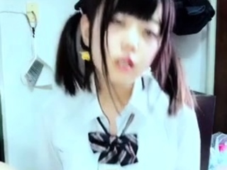 Japanese teen getting toyed and very tickled