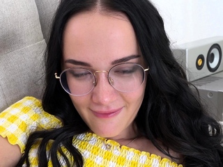 Petite nerd Sasha is a secret anal slut