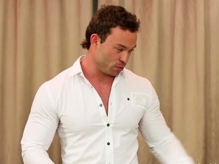 Babe watches gay chaps fucking while she sucks weenie