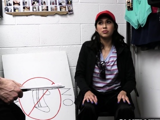 Teen with black hair stripped and her pussy gets fucked tough