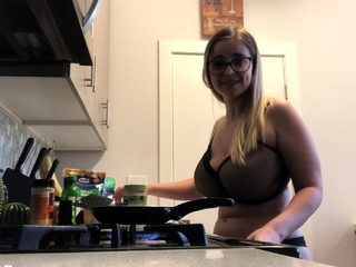 Blonde beauty with major boobs pt02