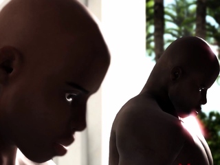 Group sex on the island. Black huge guys fuck hot horny girls