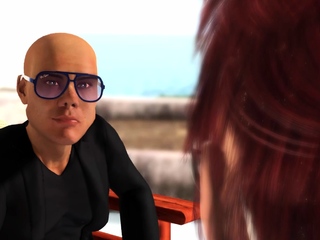 Horny hor brunette gets fucked tough by a midget outside