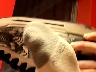 Lewd gay lovers fucking in actual foot fetish scenes