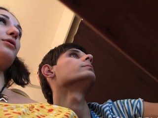 Pole rams tight poon tang of a amazing brunette gf