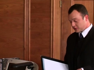 Ravishing cutie delighting male with fellatio