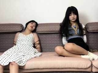 Sisters tied gagged drooling