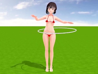 Toyota Nono Anime girl wearing a mainly naked micro bikini.
