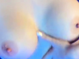 Webcam amateur Attractive teen touching her massive tit