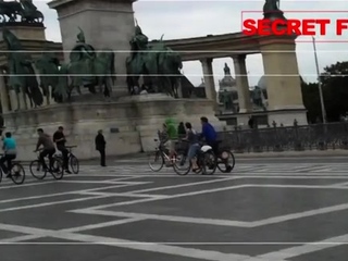 Beguiling beauty Honey Demon riding fang in front of camera