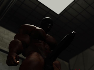 Huge black cock inside a attractive ballgagged brunette in chains