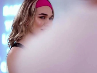 Blonde shemale dancer barebacks the ass of her guy companion