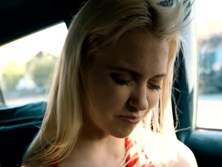 Blonde teen sucked banana and large dick