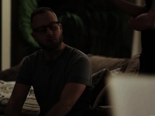 Busty shemale Eva Paradis deepthroats and barebacks stepson