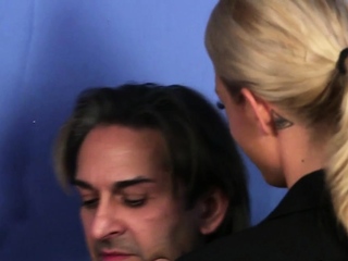 Cfnm babe rides naked dudes cock