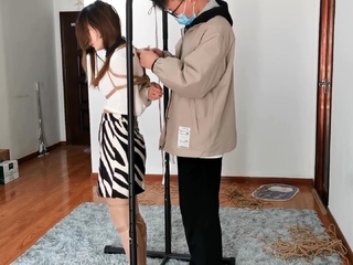 Chinese bondage – Cute girl tied and ticked