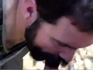 Daddy offers a facial in the woods