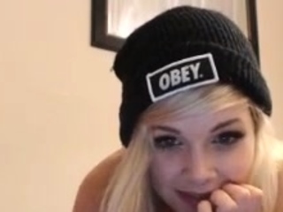 Glamour babe with huge boobs masturbates in lingerie