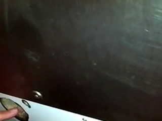 Glory hole cock sucking with cum swallow..