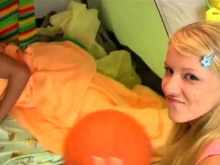 Lusty barely legal blonde lady Katerina blowing for great