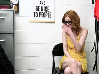 Pervert security guard fucks shoplifter teen Scarlet Skies