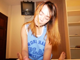 Thai teen fucked gently by european cock