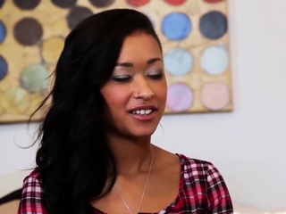 A lesbian college babe scissoring with her ebony classmate