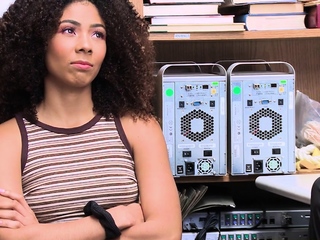 An ebony teen caught shoplifting then fucked by an officer