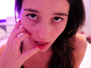 Beautiful teen brunette Jessica Sinn masturbates