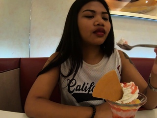 Massive ass amateur Thai teen ice cream fuck