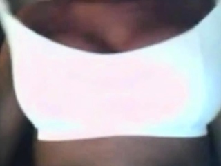 Busty ebony chick on webcam