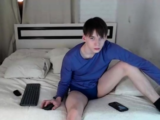 Gay twink solo for this substantial cock jacking off