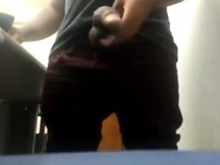 MILKING HIS Major UNCUT BRAZILIAN DONKEY DICK AT Function