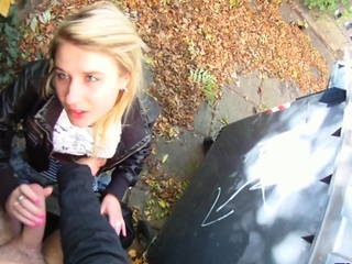 Shameless teen wench offers a fellatio job on a hidden camera