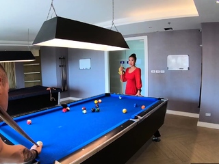 Amateur couple sex following a game of pool