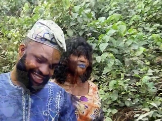 Blue Lipped Black Hottie Goes Wild Outdoors