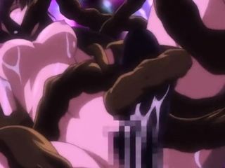 Brunette cums to hentai