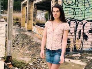 Horny hottie enjoys wild fuck fest in public