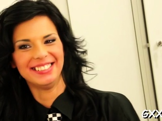 Lesbo playgirl gets screwed tough with a massive strap on