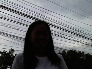 Sexual brunette oriental floosy Kat rides pipe