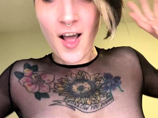 Webcam amateur Attractive teen touching her large tit