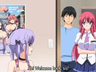 Brunette cums to hentai