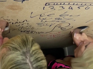 Busty grans at gloryholes