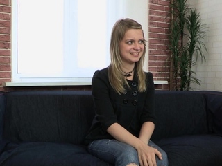 Cute russian blonde girl Meggy blowing for superior