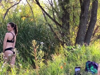 Elle amateur redhead teen outside